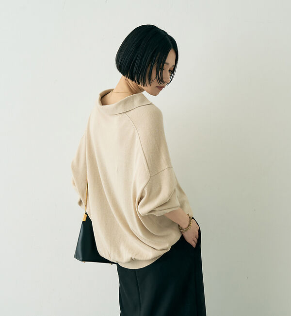 Rouge vif「カシミヤ混ウール襟付きスキッパーニット」|ニット・セーター|