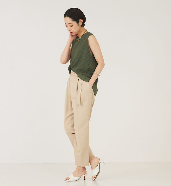 qualite「《セットアップ対応》レーヨンストレッチリブニット」|ニット・セーター|