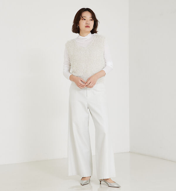 qualite「ラメシャギーニットベスト」|ベスト・ジレ|