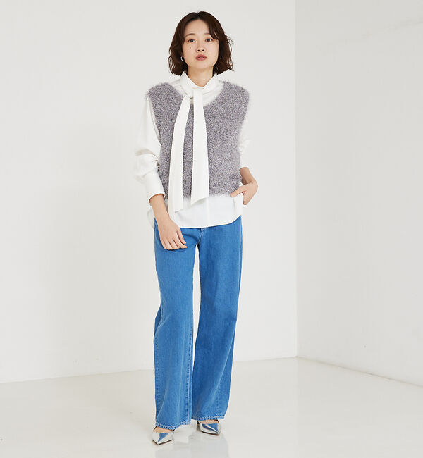 qualite「ラメシャギーニットベスト」|ベスト・ジレ|