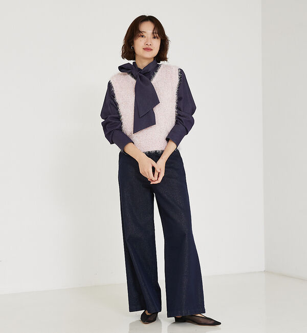 qualite「ラメシャギーニットベスト」|ベスト・ジレ|