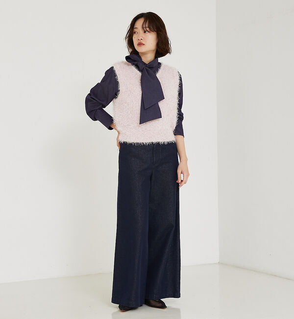 qualite「ラメシャギーニットベスト」|ベスト・ジレ|