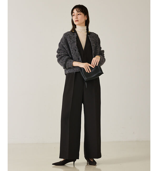 qualite「【前後で着回し可能】2WAYラメニットカーディガン」|カーディガン|