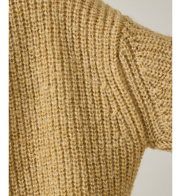 qualite「【前後で着回し可能】2WAYラメニットカーディガン」|カーディガン|