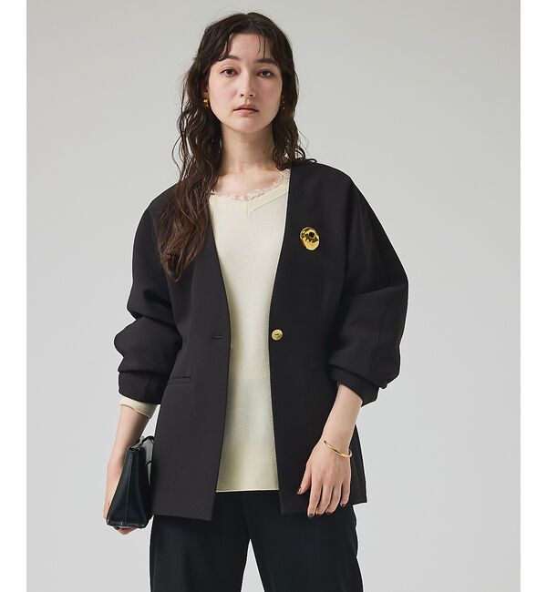 qualite「スポンディッシュドルマンジャケット」|ノーカラージャケット|