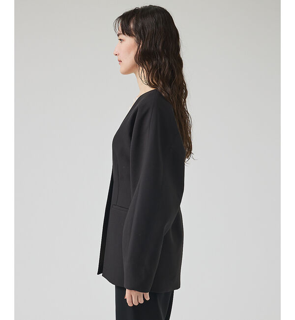 qualite「スポンディッシュドルマンジャケット」|ノーカラージャケット|