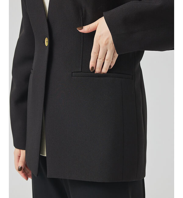 qualite「スポンディッシュドルマンジャケット」|ノーカラージャケット|