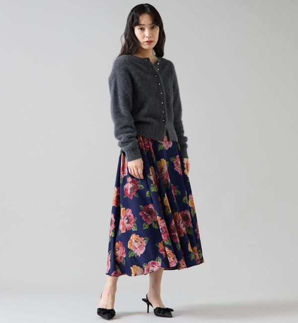 TIARA「オールドローズプリントサイドタックサーキュラースカート」|スカート|