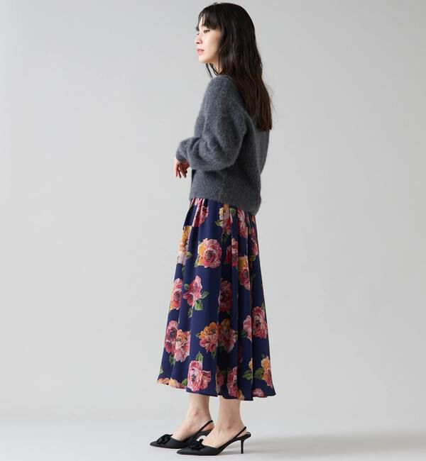 TIARA「オールドローズプリントサイドタックサーキュラースカート」|スカート|