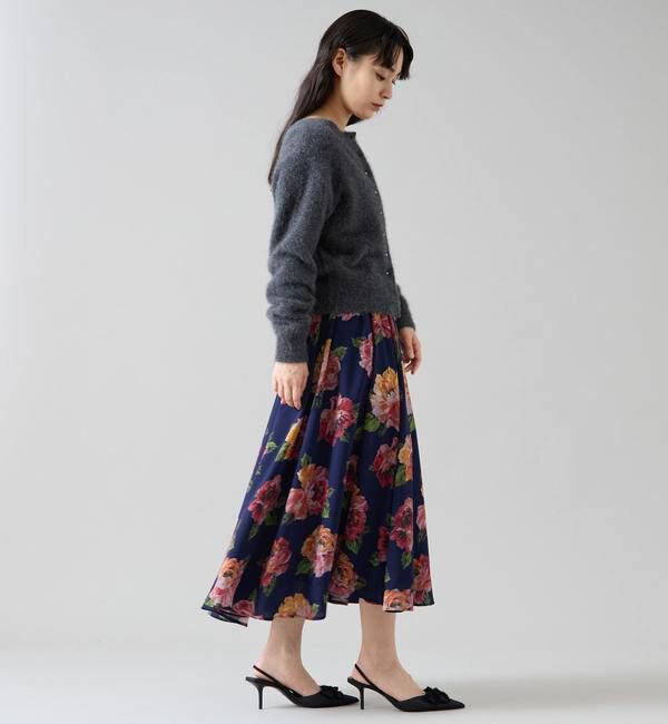TIARA「オールドローズプリントサイドタックサーキュラースカート」|スカート|