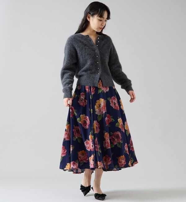 TIARA「オールドローズプリントサイドタックサーキュラースカート」|スカート|