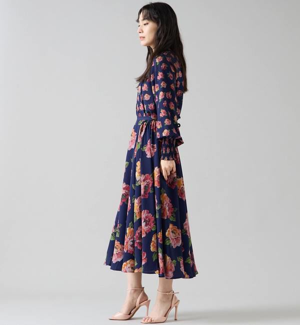 TIARA「オールドローズプリントサイドタックサーキュラースカート」|スカート|