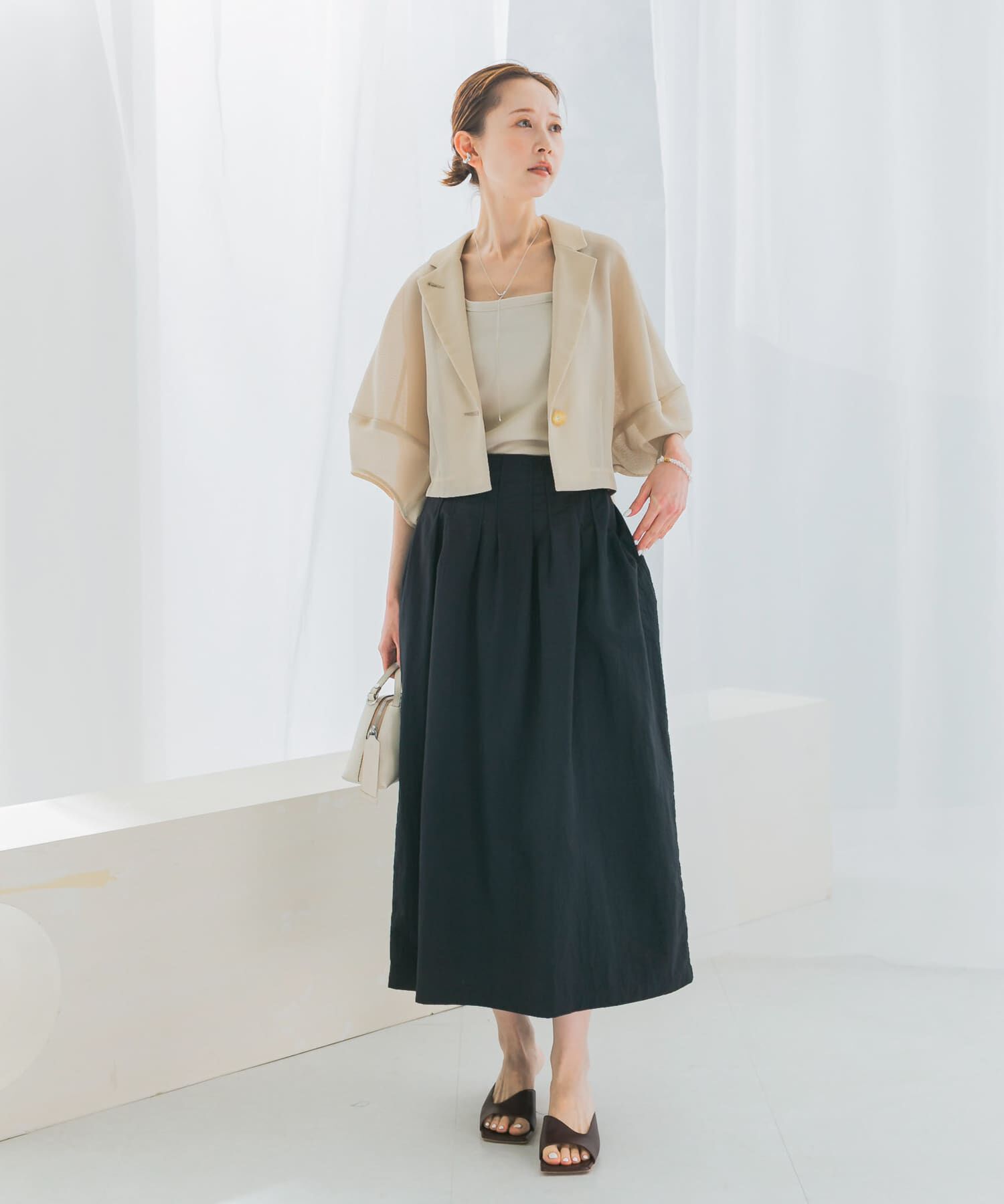 URBAN RESEARCH ROSSO「撥水UVピンタックコクーンスカート」|スカート|