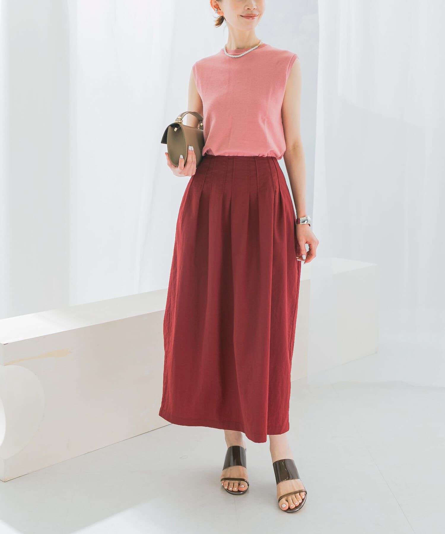 URBAN RESEARCH ROSSO「撥水UVピンタックコクーンスカート」|スカート|