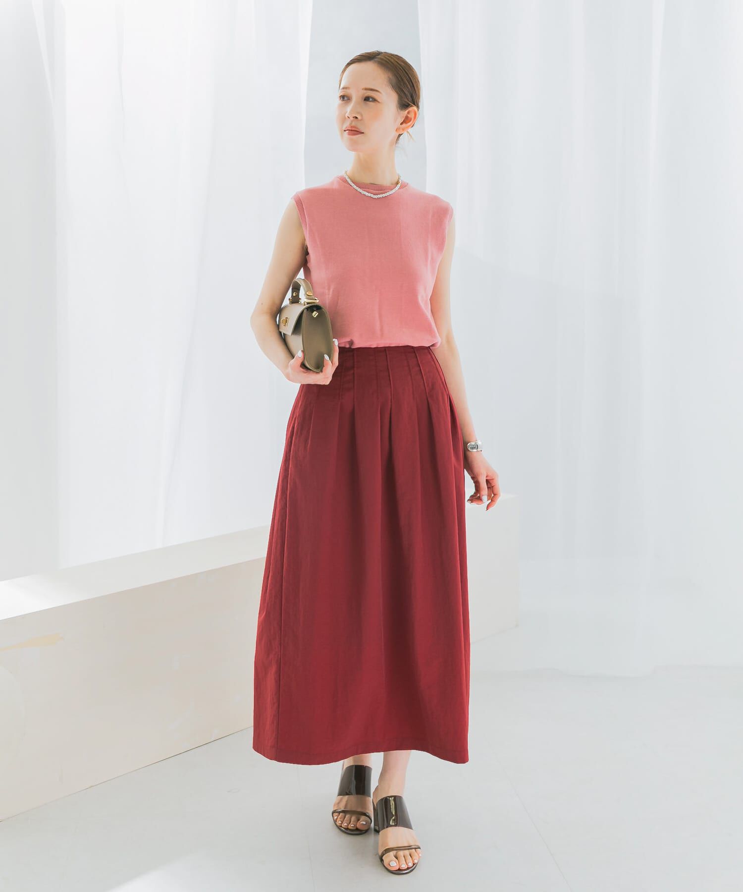 URBAN RESEARCH ROSSO「撥水UVピンタックコクーンスカート」|スカート|