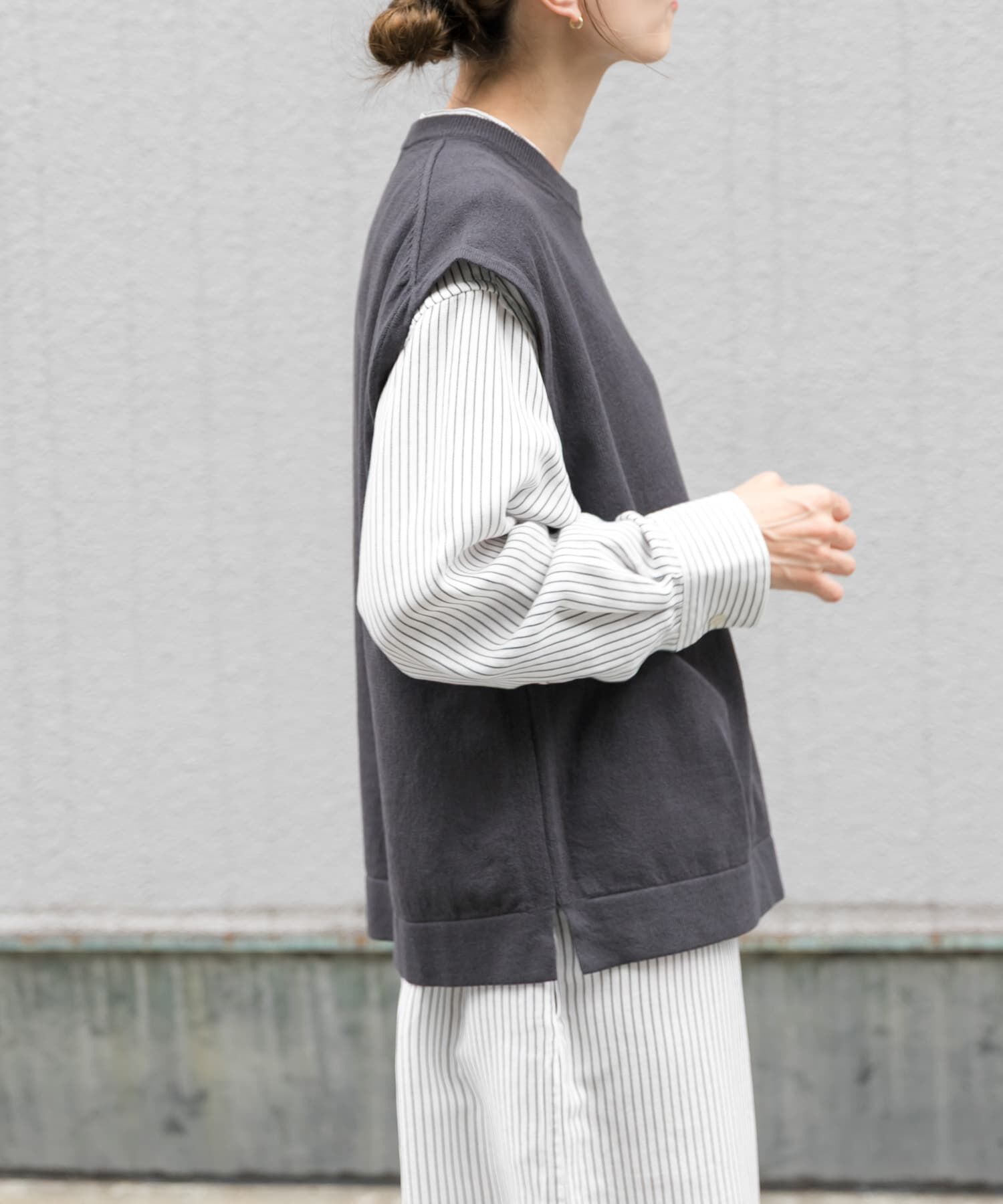 URBAN RESEARCH DOORS「FORK&SPOON　クルーネックニットベスト」|ベスト・ジレ|