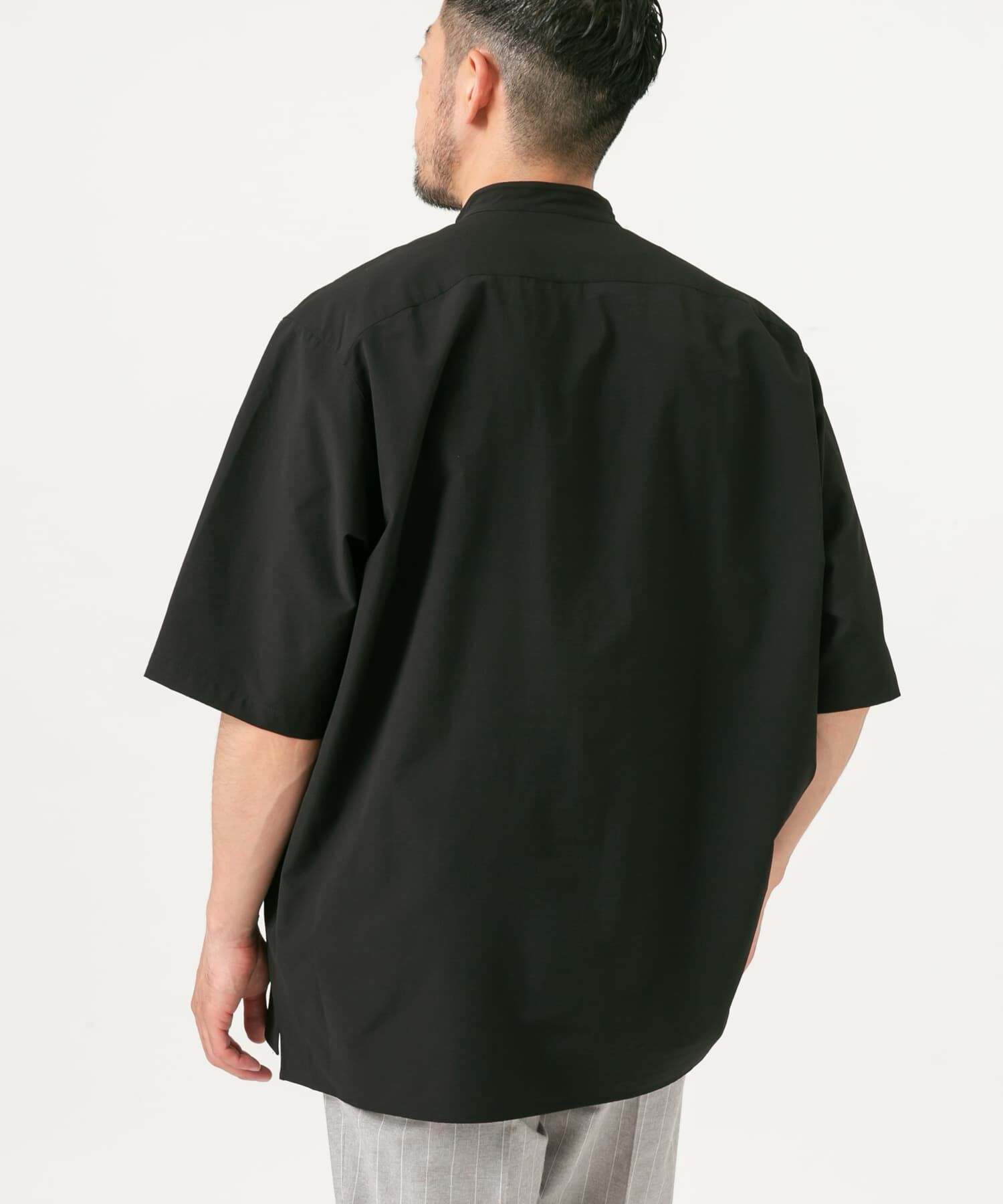 URBAN RESEARCH ROSSO「『XLサイズあり』マイクロサッカーバンドカラー半袖シャツ」|シャツ・ブラウス|