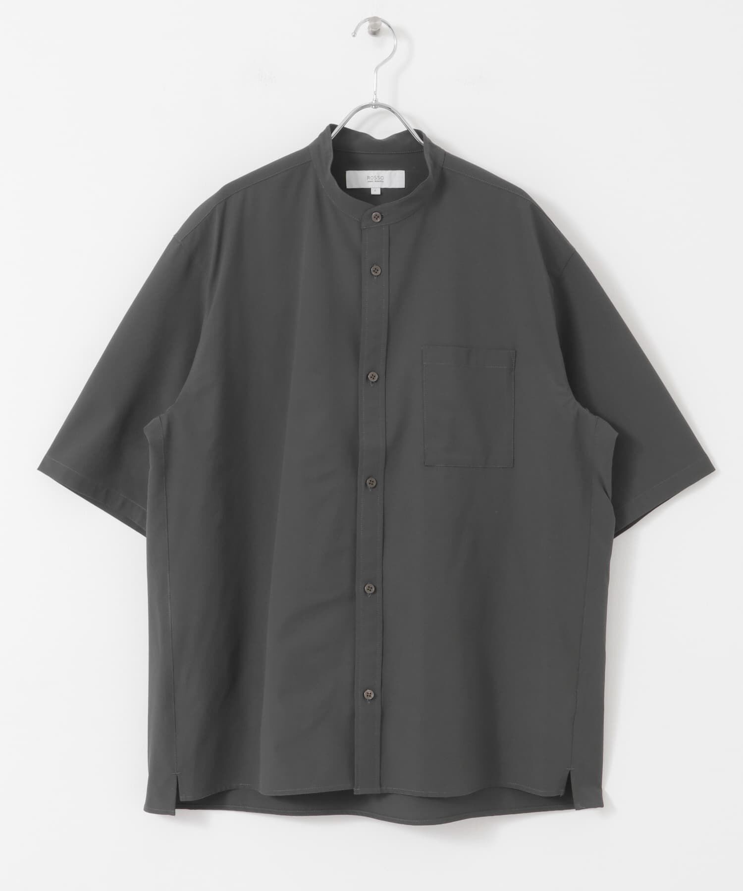 URBAN RESEARCH ROSSO「『XLサイズあり』マイクロサッカーバンドカラー半袖シャツ」|シャツ・ブラウス|