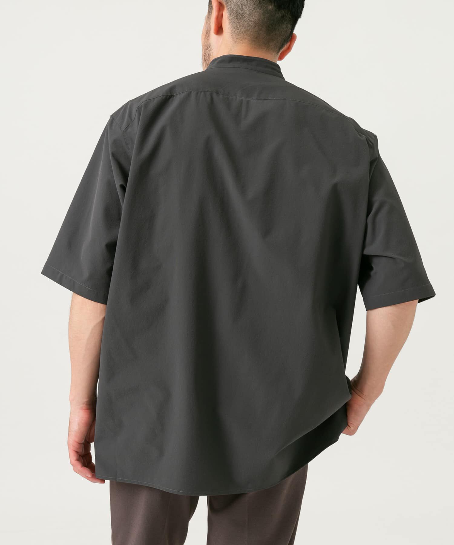 URBAN RESEARCH ROSSO「『XLサイズあり』マイクロサッカーバンドカラー半袖シャツ」|シャツ・ブラウス|