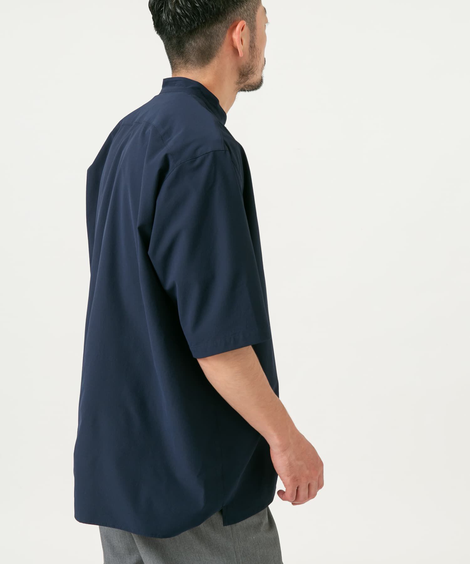 URBAN RESEARCH ROSSO「『XLサイズあり』マイクロサッカーバンドカラー半袖シャツ」|シャツ・ブラウス|