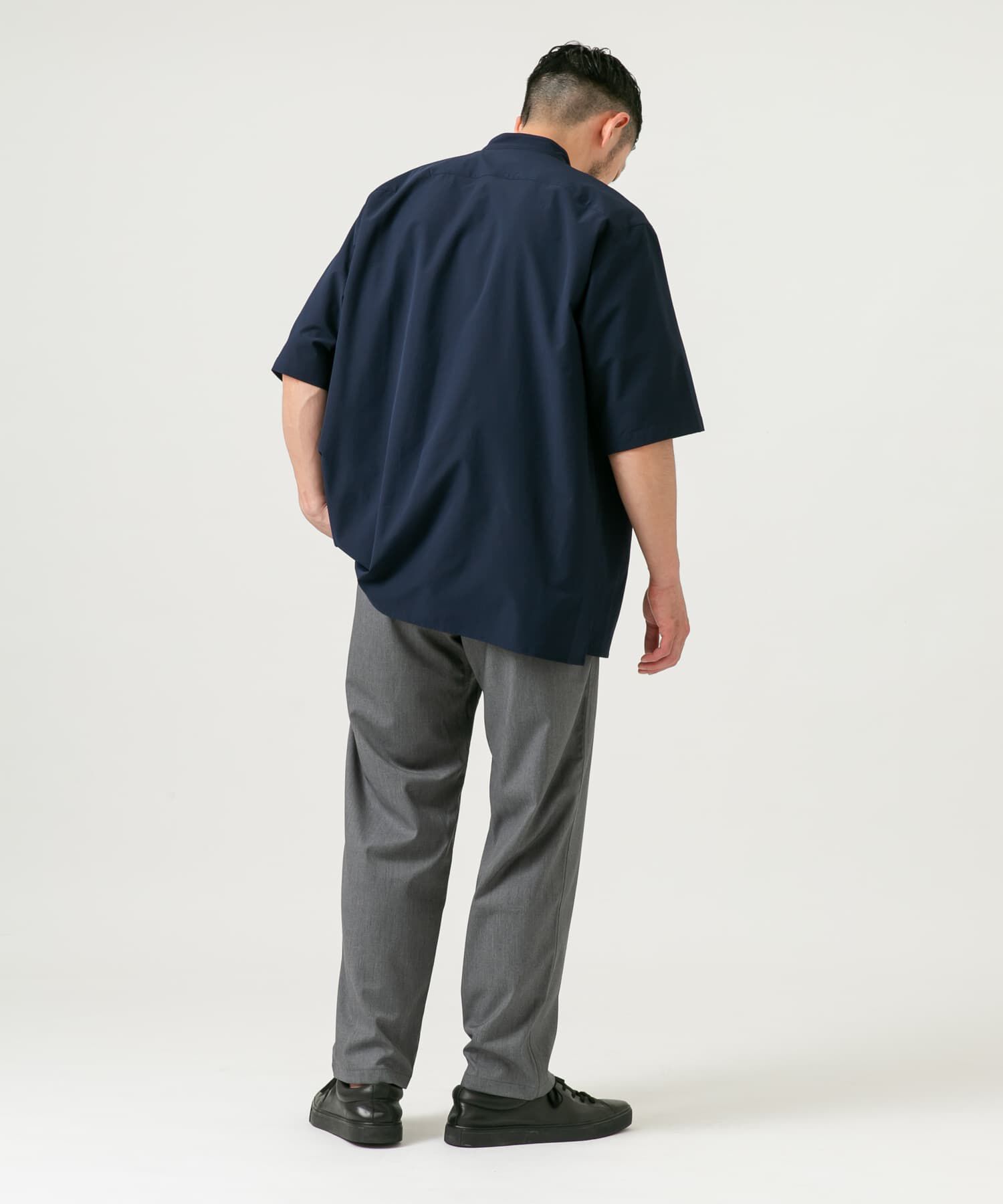 URBAN RESEARCH ROSSO「『XLサイズあり』マイクロサッカーバンドカラー半袖シャツ」|シャツ・ブラウス|