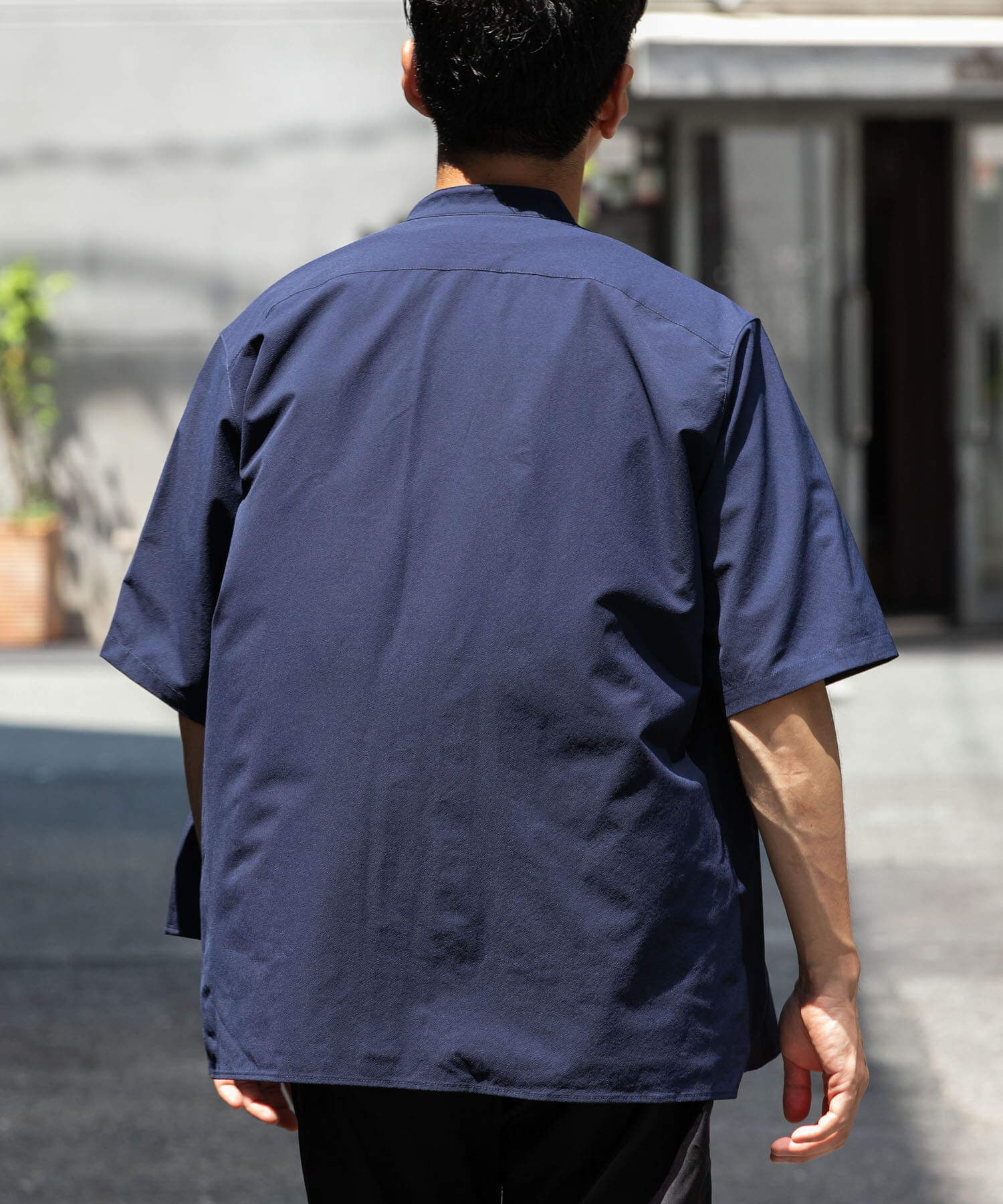 URBAN RESEARCH ROSSO「『XLサイズあり』マイクロサッカーバンドカラー半袖シャツ」|シャツ・ブラウス|