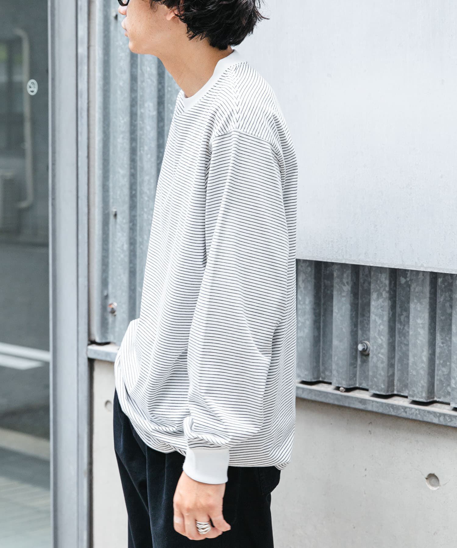 URBAN RESEARCH DOORS「FORK&SPOON　プレーティングボーダーロングスリーブTシャツ」|Tシャツ・カットソー|