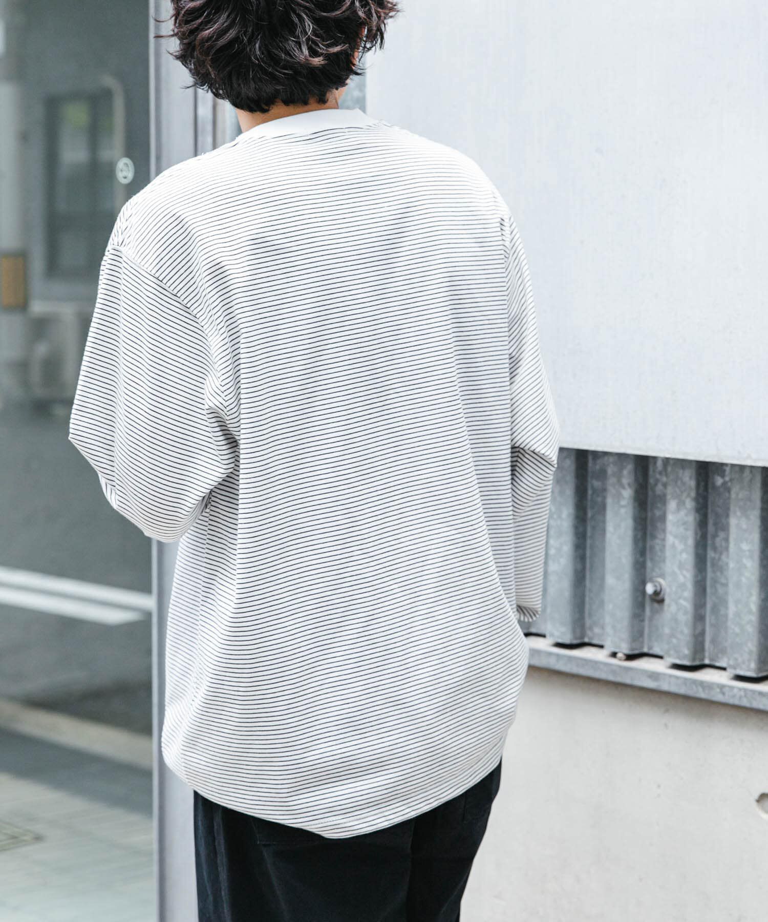 URBAN RESEARCH DOORS「FORK&SPOON　プレーティングボーダーロングスリーブTシャツ」|Tシャツ・カットソー|
