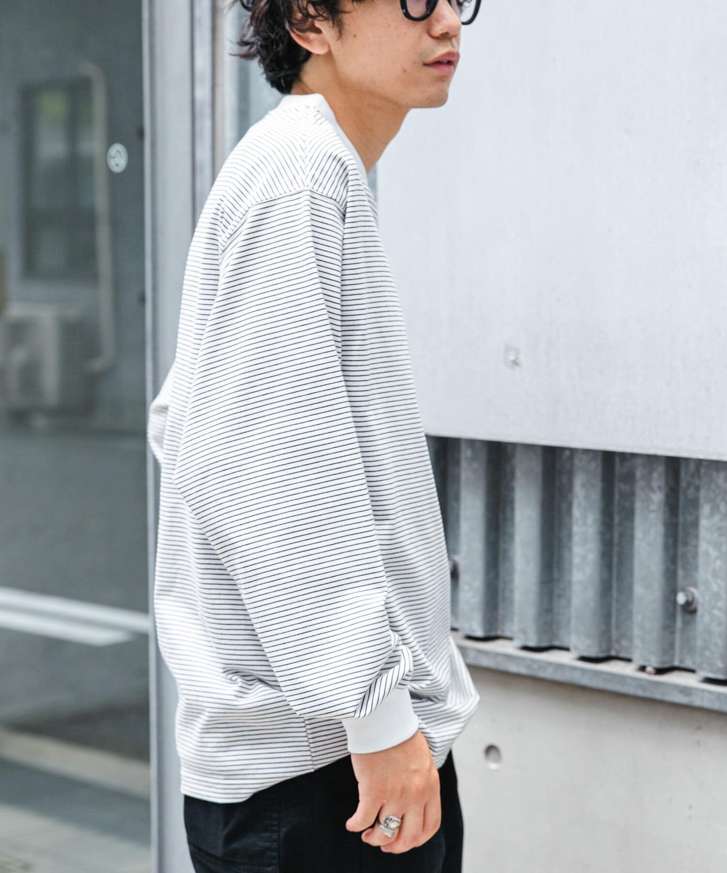 URBAN RESEARCH DOORS「FORK&SPOON　プレーティングボーダーロングスリーブTシャツ」|Tシャツ・カットソー|