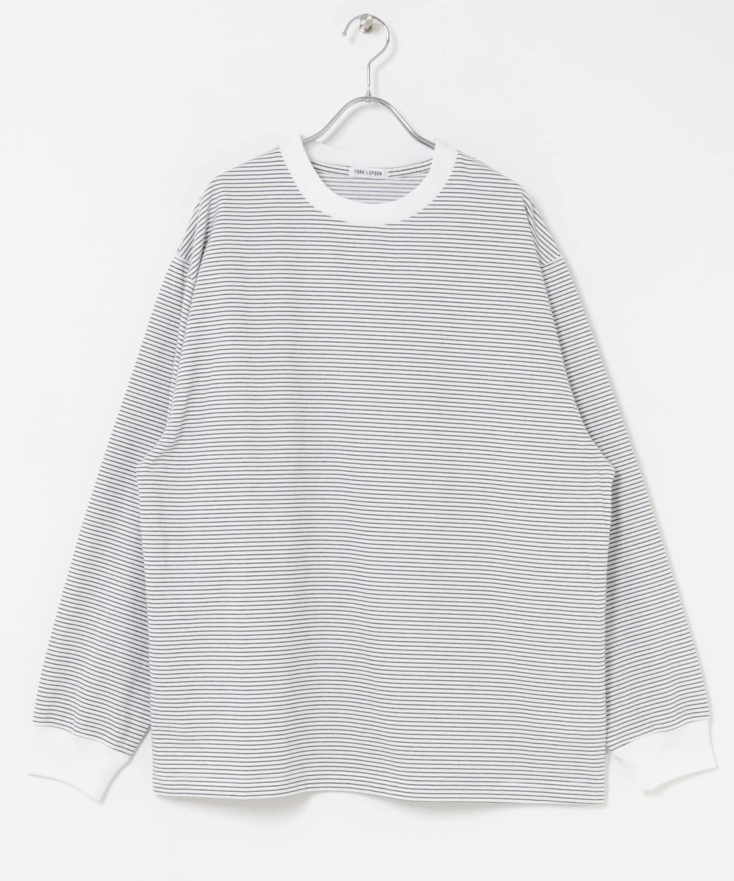 URBAN RESEARCH DOORS「FORK&SPOON　プレーティングボーダーロングスリーブTシャツ」|Tシャツ・カットソー|