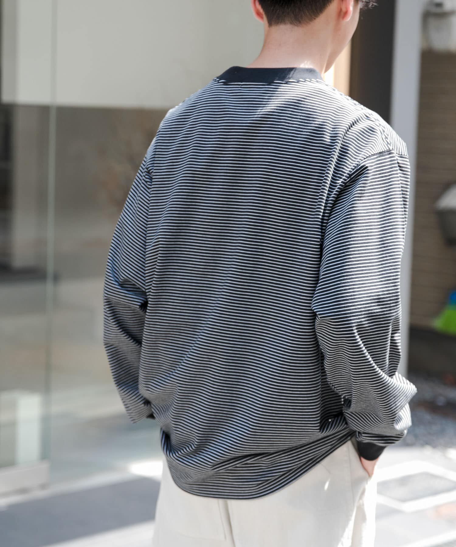 URBAN RESEARCH DOORS「FORK&SPOON　プレーティングボーダーロングスリーブTシャツ」|Tシャツ・カットソー|