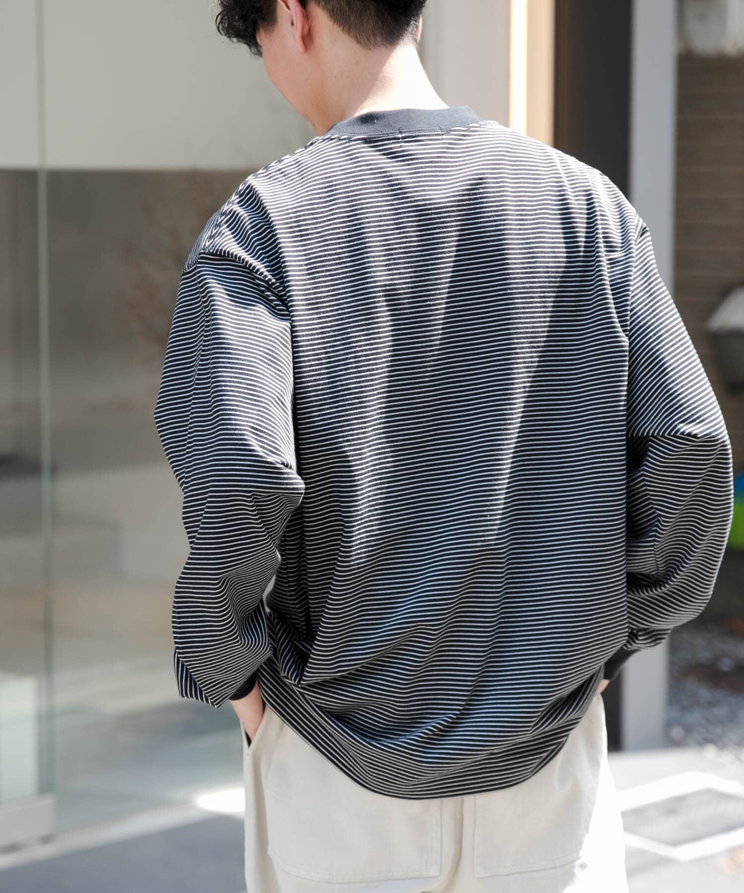 URBAN RESEARCH DOORS「FORK&SPOON　プレーティングボーダーロングスリーブTシャツ」|Tシャツ・カットソー|