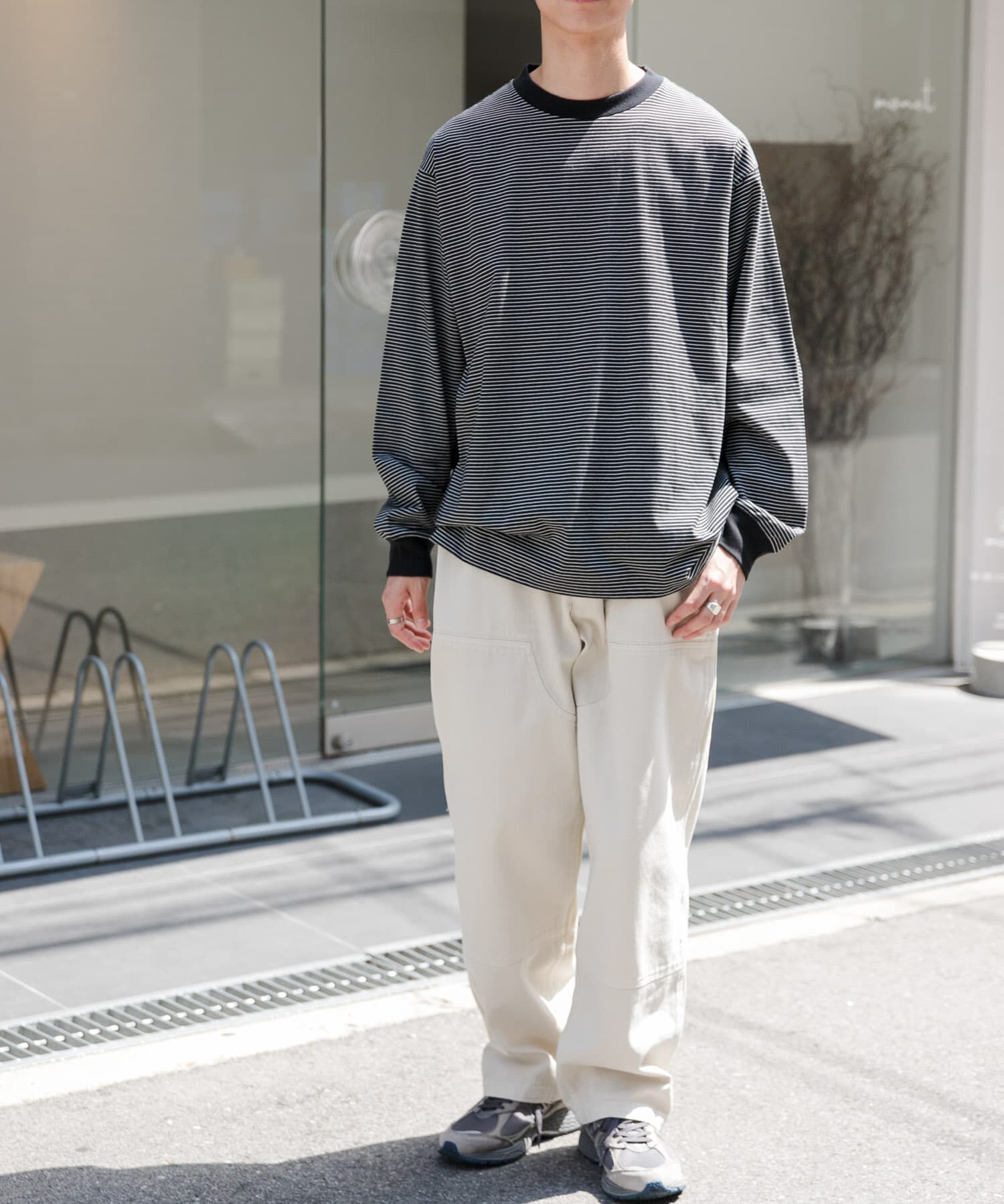 URBAN RESEARCH DOORS「FORK&SPOON　プレーティングボーダーロングスリーブTシャツ」|Tシャツ・カットソー|