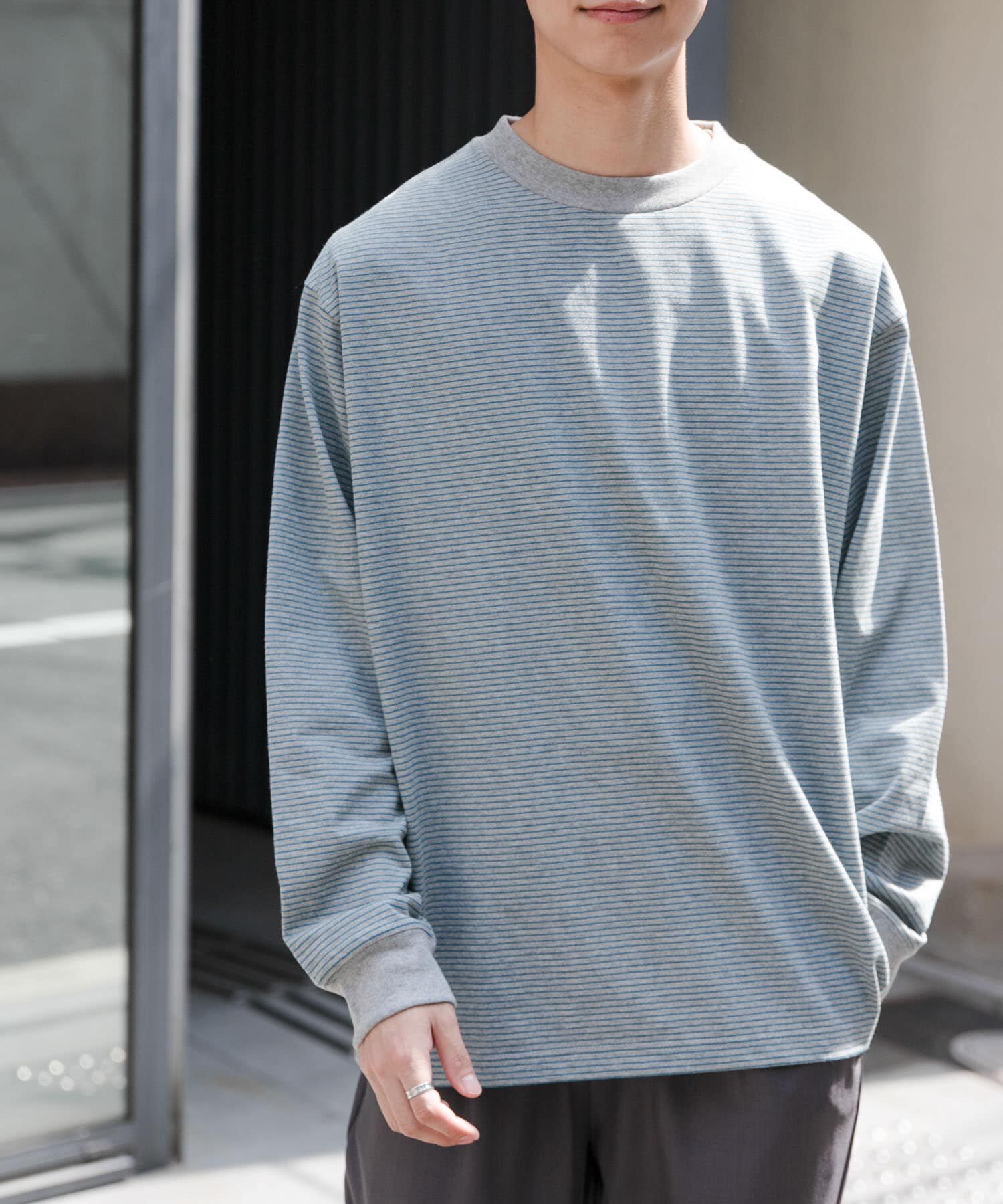 URBAN RESEARCH DOORS「FORK&SPOON　プレーティングボーダーロングスリーブTシャツ」|Tシャツ・カットソー|グレー系その他