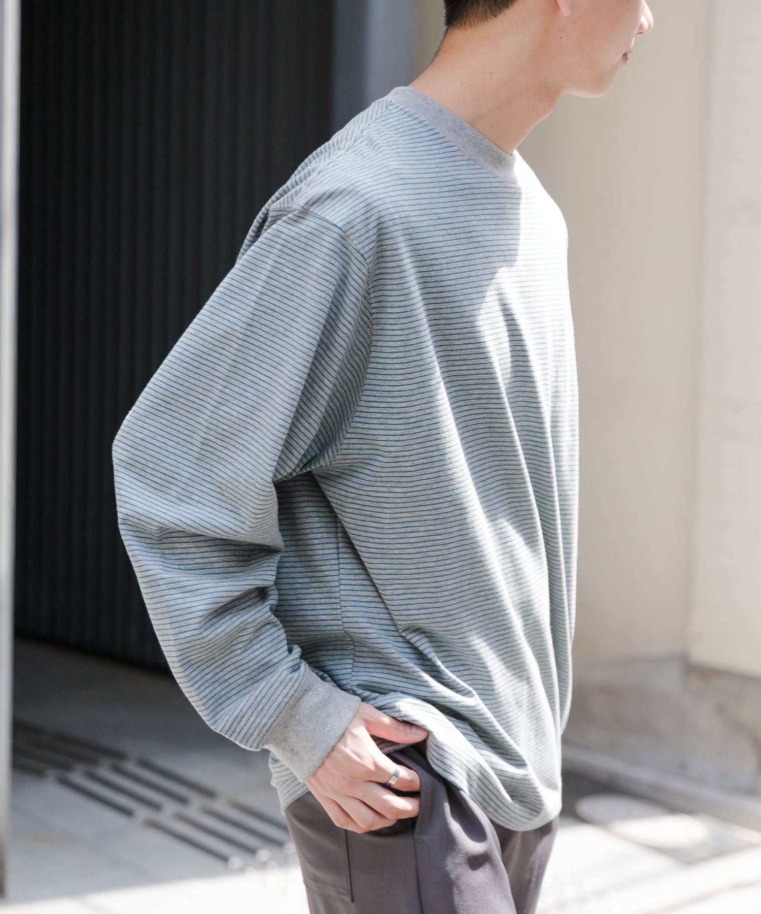 URBAN RESEARCH DOORS「FORK&SPOON　プレーティングボーダーロングスリーブTシャツ」|Tシャツ・カットソー|