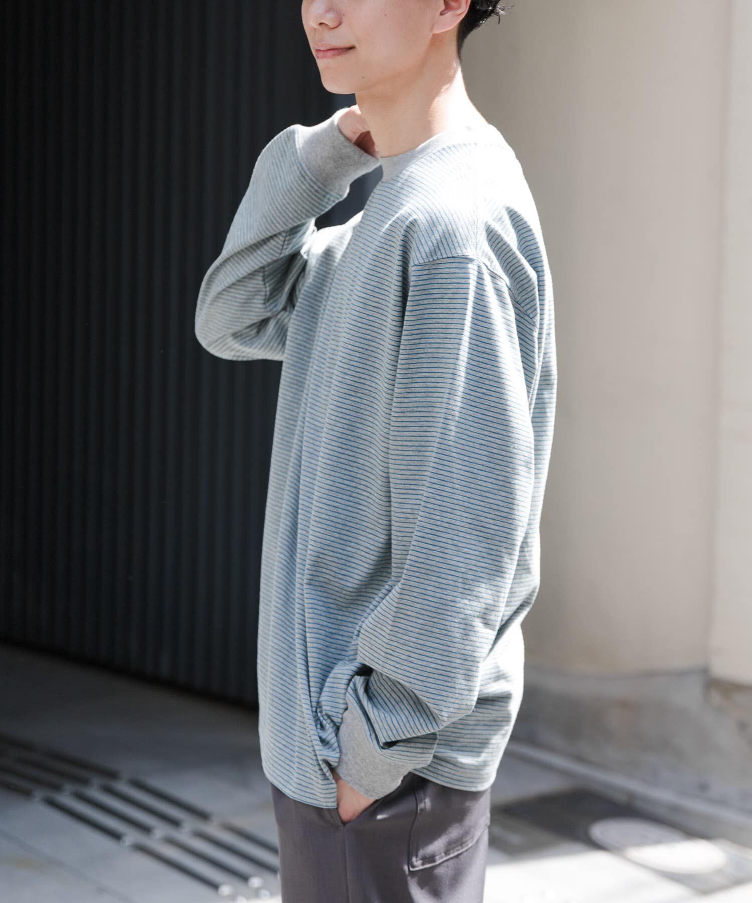 URBAN RESEARCH DOORS「FORK&SPOON　プレーティングボーダーロングスリーブTシャツ」|Tシャツ・カットソー|