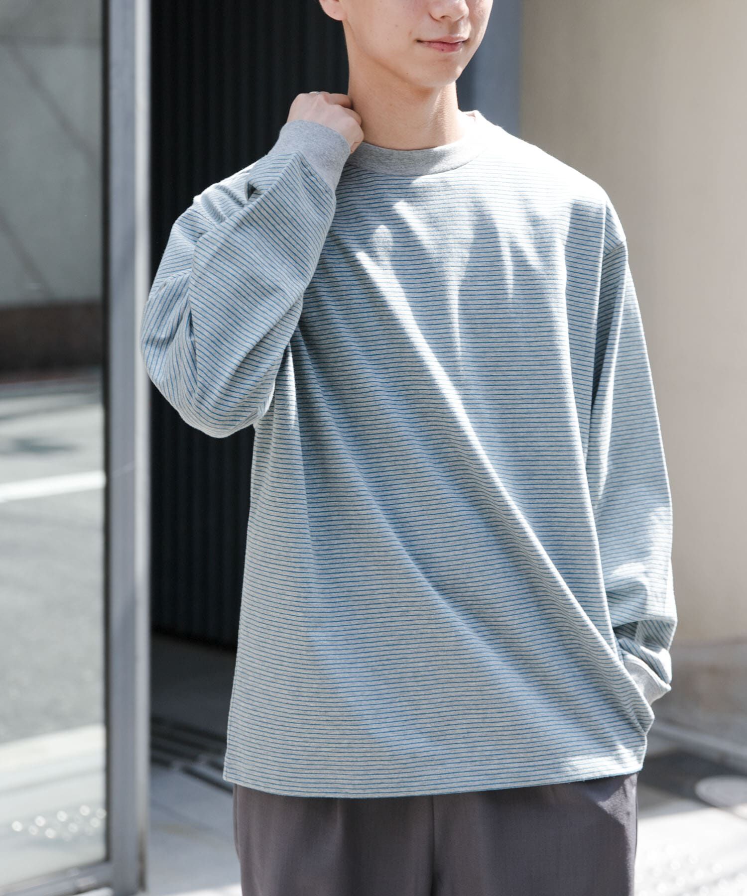 URBAN RESEARCH DOORS「FORK&SPOON　プレーティングボーダーロングスリーブTシャツ」|Tシャツ・カットソー|