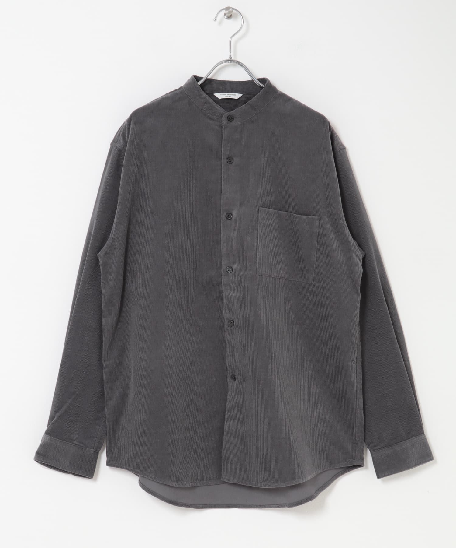 URBAN RESEARCH DOORS「『UR TECH』コーデュロイバンドカラーシャツ」|シャツ・ブラウス|