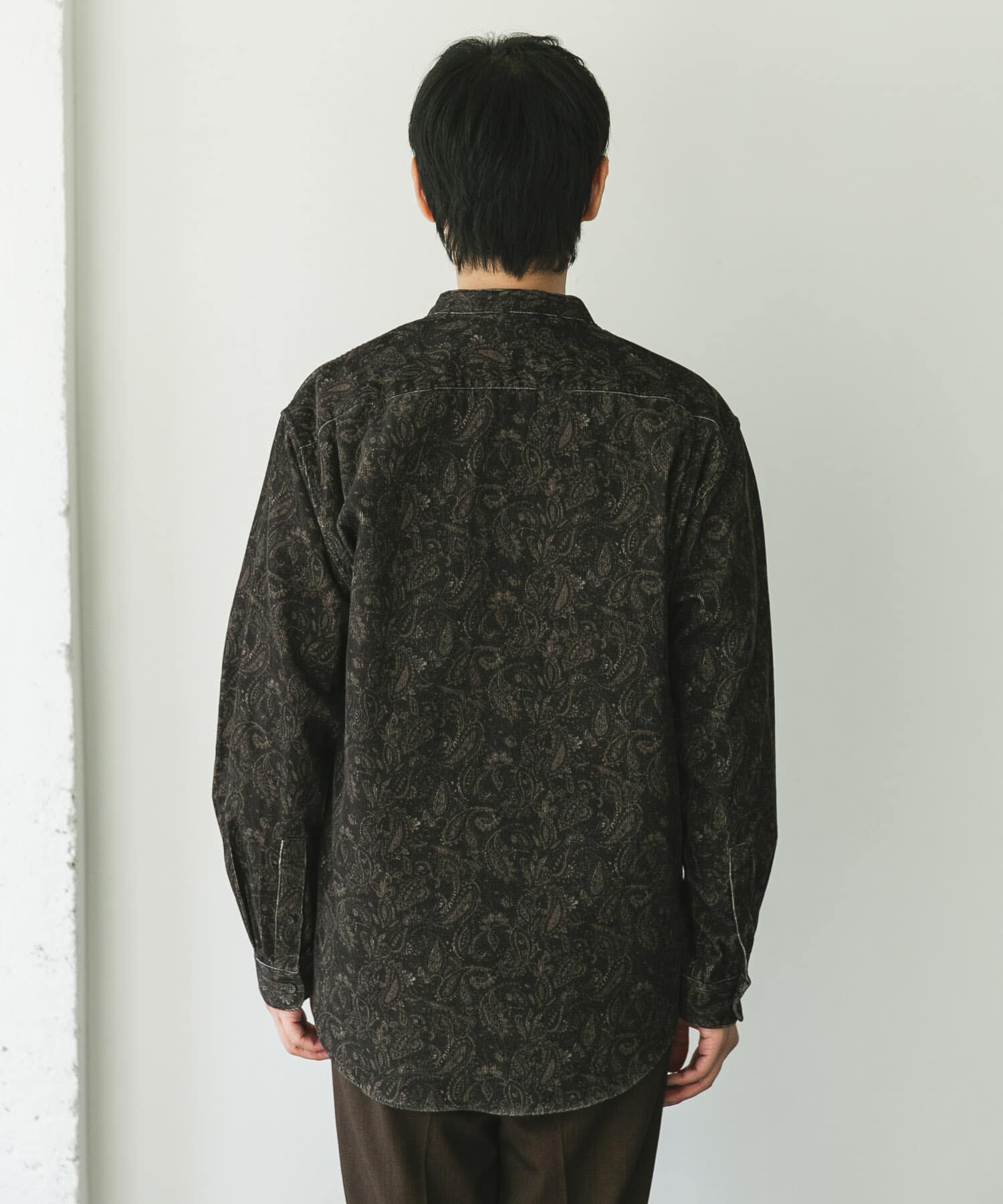 URBAN RESEARCH DOORS「『UR TECH』コーデュロイバンドカラーシャツ」|シャツ・ブラウス|