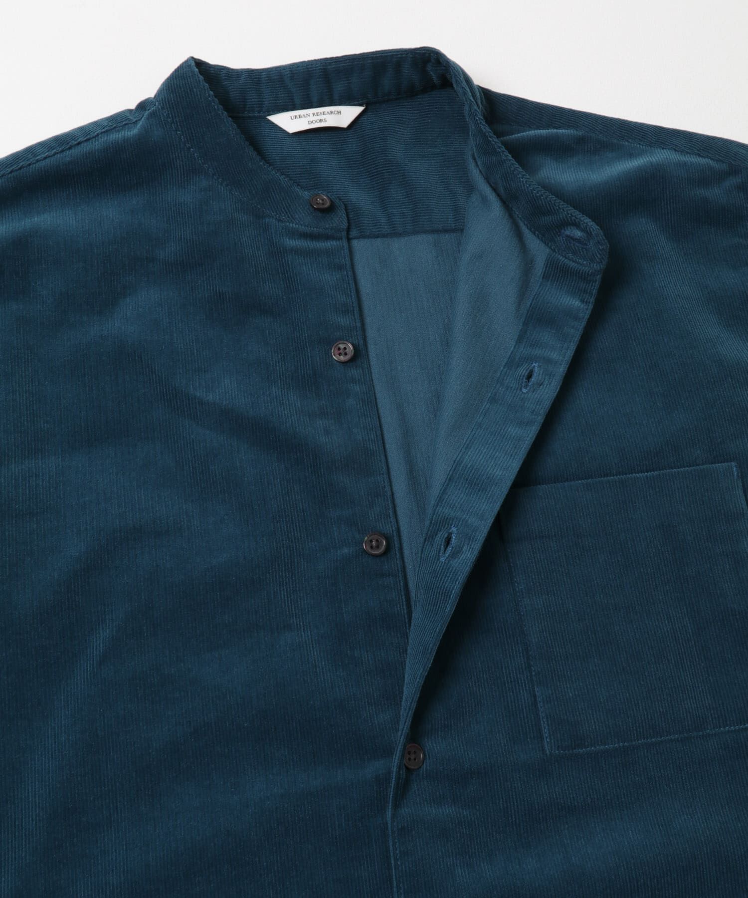 URBAN RESEARCH DOORS「『UR TECH』コーデュロイバンドカラーシャツ」|シャツ・ブラウス|