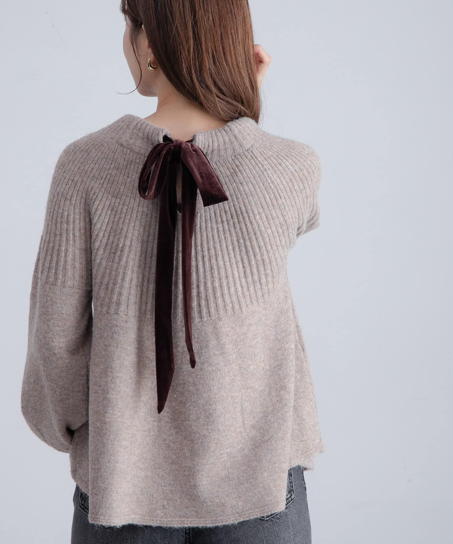 Sonny Label 「『WEB限定』バックリボンもちもちニット」|ニット・セーター|ベージュ