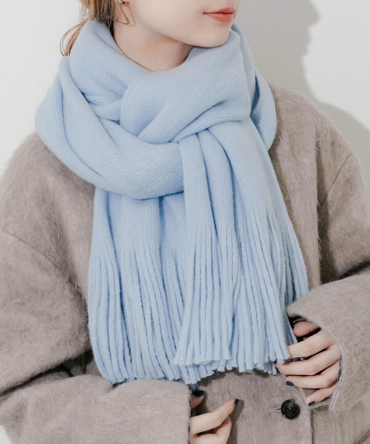 SMELLY「ソフトボリュームマフラー」|マフラー|ライトブルー