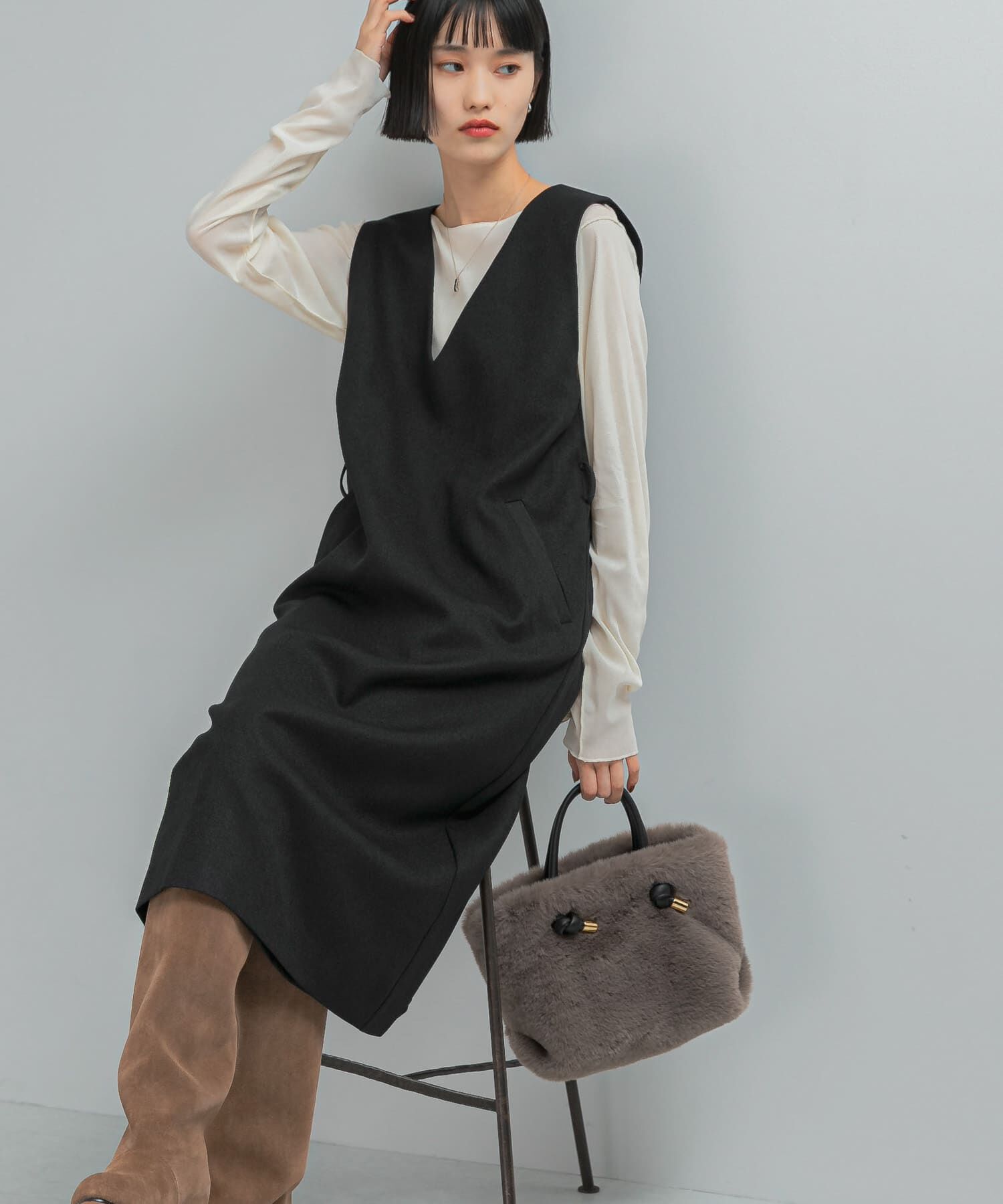 URBAN RESEARCH ROSSO「『UR TECH』　 ジャンパーワンピース」|ワンピース|