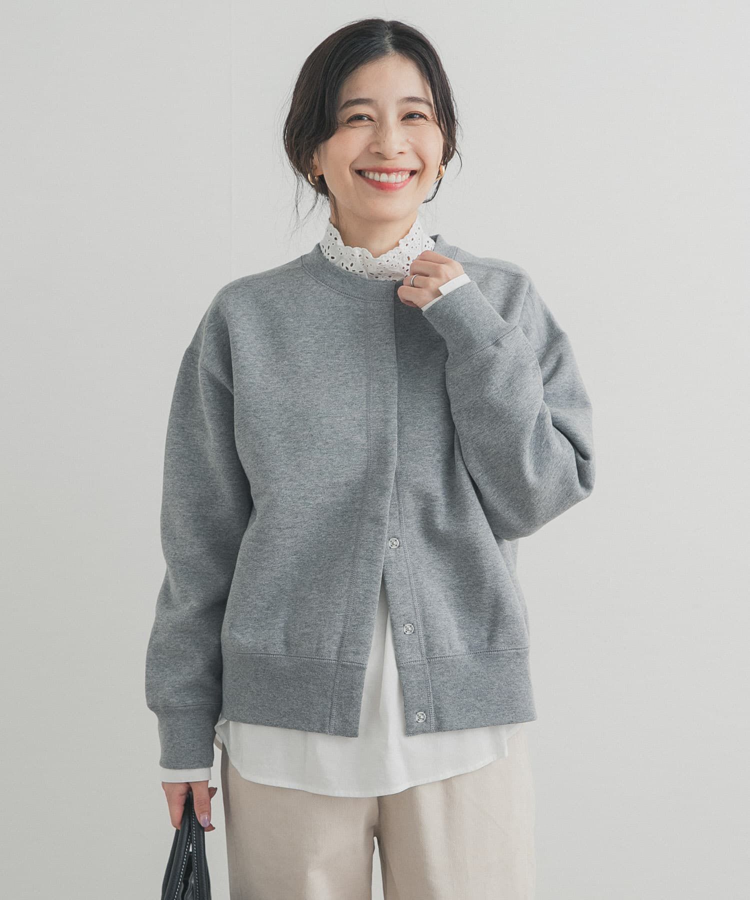 URBAN RESEARCH DOORS「裏起毛スウェットカーディガン」|カーディガン|