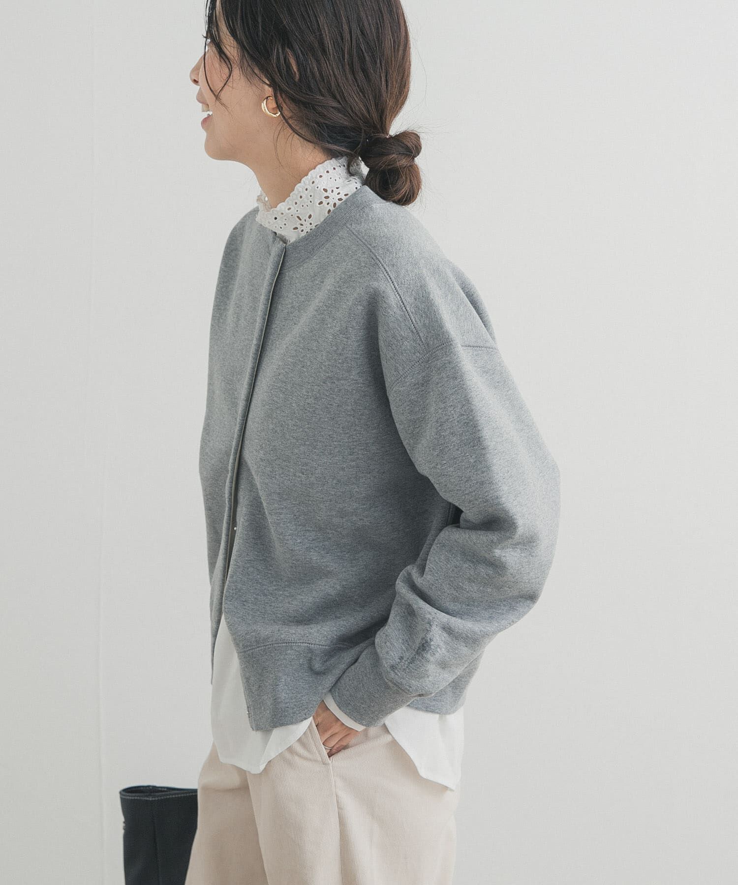 URBAN RESEARCH DOORS「裏起毛スウェットカーディガン」|カーディガン|