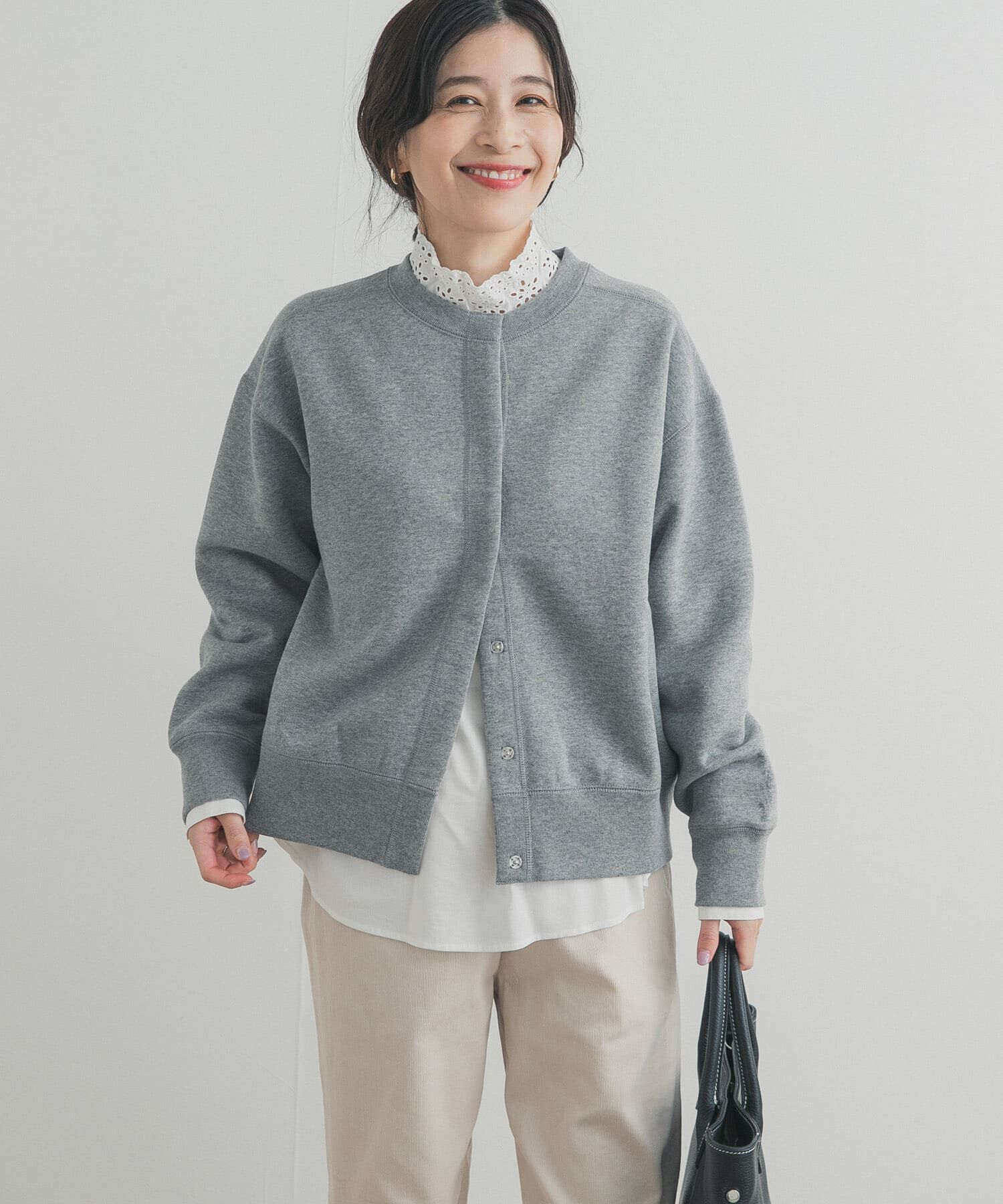 URBAN RESEARCH DOORS「裏起毛スウェットカーディガン」|カーディガン|