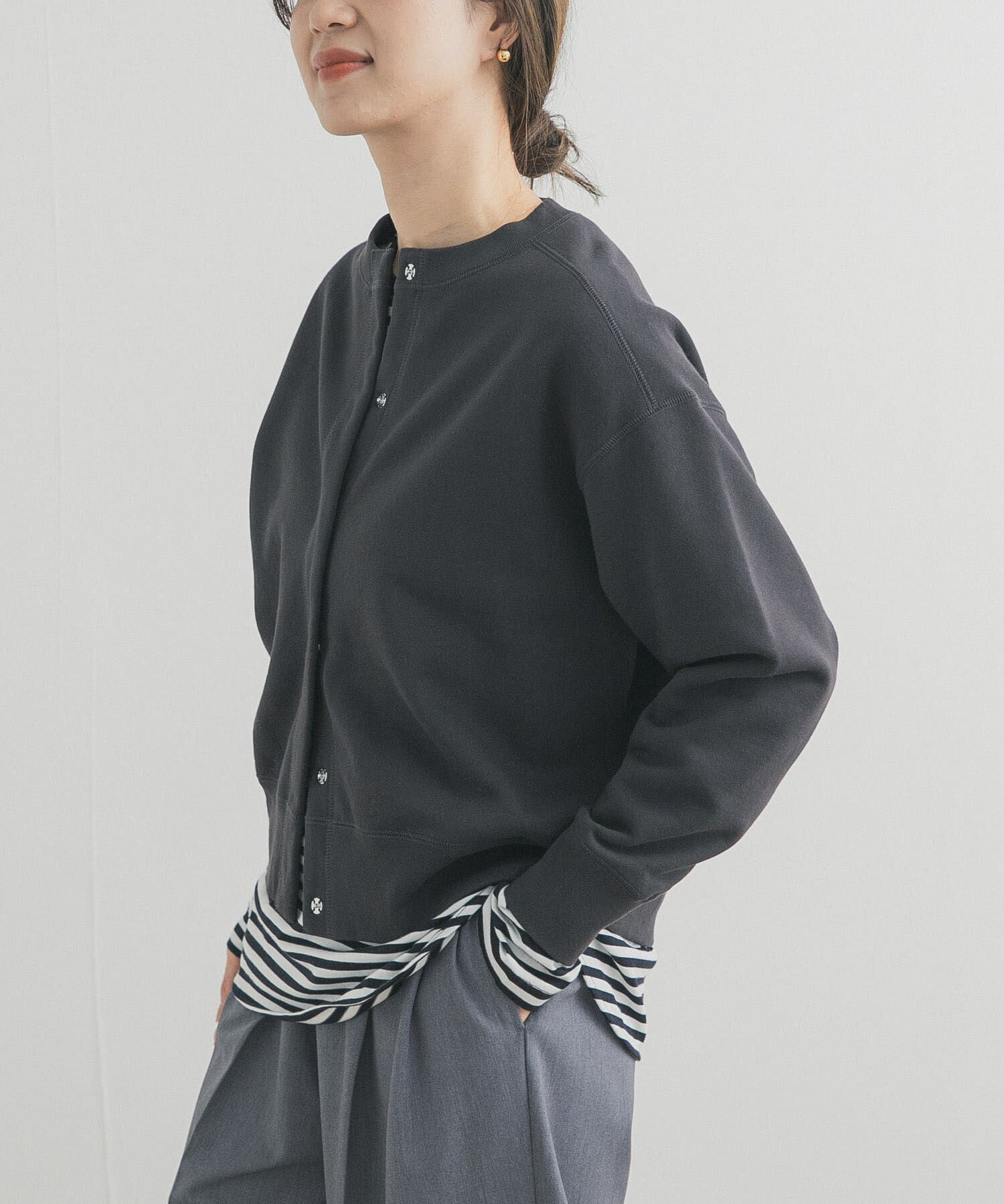 URBAN RESEARCH DOORS「裏起毛スウェットカーディガン」|カーディガン|