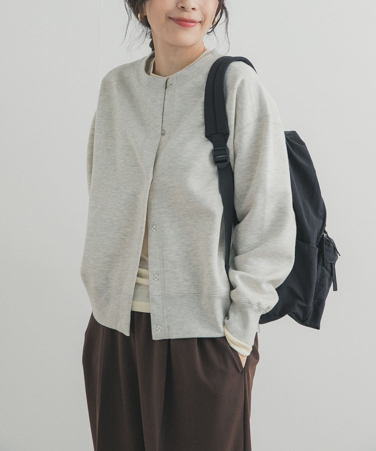 URBAN RESEARCH DOORS「裏起毛スウェットカーディガン」|カーディガン|