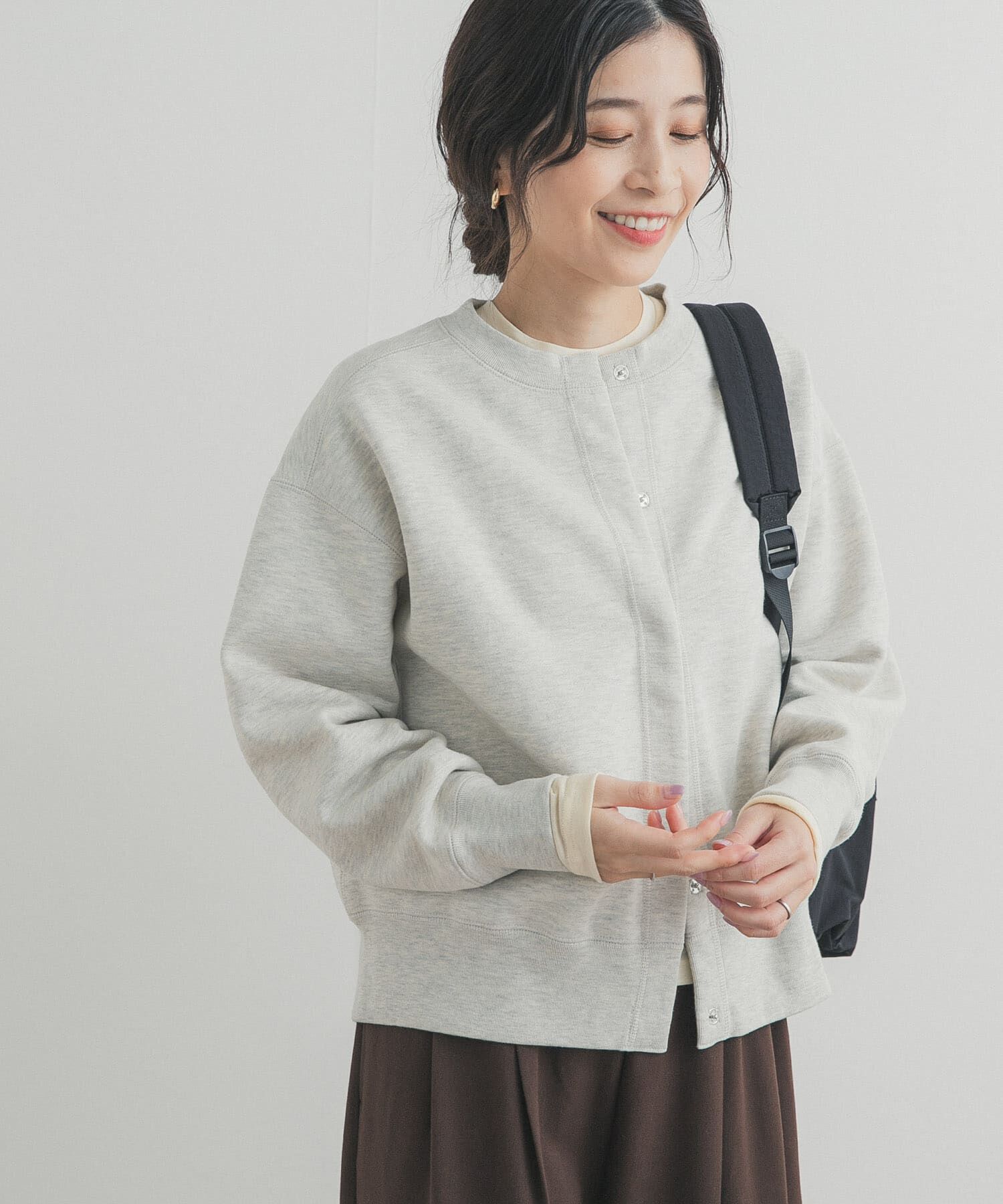 URBAN RESEARCH DOORS「裏起毛スウェットカーディガン」|カーディガン|