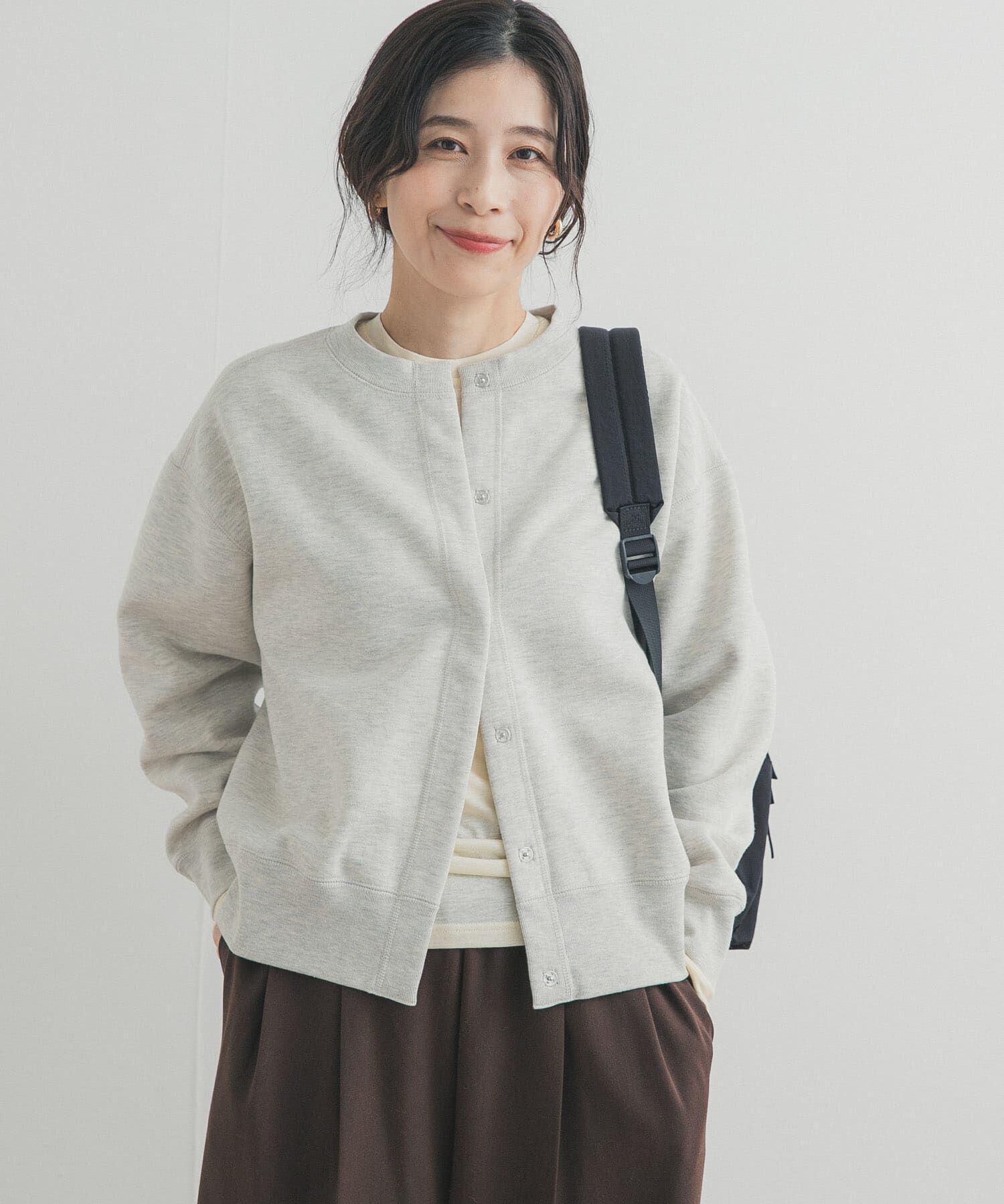 URBAN RESEARCH DOORS「裏起毛スウェットカーディガン」|カーディガン|